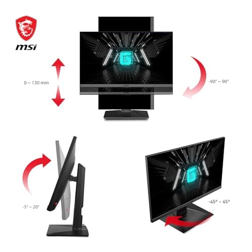 msi G272QPF, 27" Gaming Monitor, 2560 x 1440 (QHD), Rapid IPS, 1ms, 170Hz, G-Sync Compatible, HDR Ready, HDMI, Displayport, Tilt, Swivel, Height Adjustable, Pivot 5