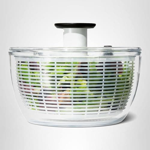 OXO Good Grips Salad Spinner | Lettuce Spinner | Fruit Washer | Fruit Washing Bowl with Strainer | Vegetable Cleaner | Salad Cleaner | Lettuce Washer | 6.22 Quart Capacity 12