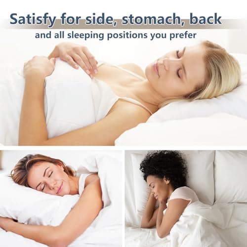 CozyLux Soft Supportive Bed Pillows for Side and Back Sleepers, Oeko-Tex Certified Down Alternative Filling, Hotel Quality Fluffy Sleeping Pillow, Queen Size Set of 4, White, 18" x 28" 5