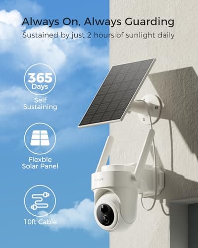 MUBILIFE 4K Security Cameras Wireless Outdoor, No Subscription, 8MP Solar Powered Cameras for Home Security, 64GB Local Storage, AI Auto Tracking, Color Night Vision, 2.4&5GHz WiFi, 4-Cam Kit 5
