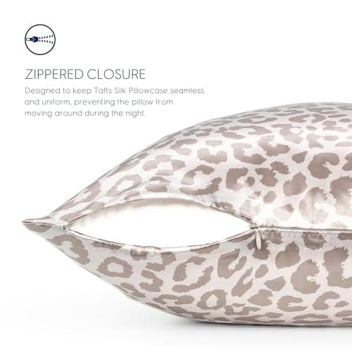 Tafts Silk Pillow Cases - 22mm 100% Pure Mulberry 6A Silk Pillowcase for Hair & Skin with Zipper Closure, Cooling, Natural, Organic, Double Sided Silk Pillow Case (Leopard, Queen 20"x30", 2pc) 6