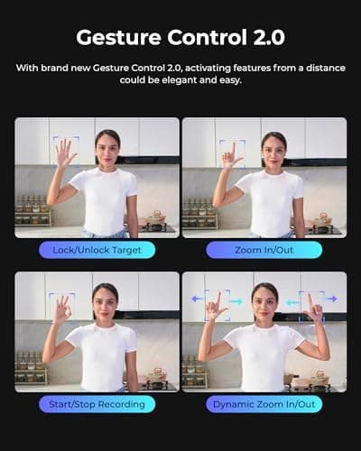 OBSBOT Tail Air NDI Streaming Camera 4K, AI Tracking PTZ Camera with Intelligent APP, Gesture Control, HDMI/USB-C/Wireless Webcam, Video Camera Live Stream for YouTube, Church, Worship, Creator, etc. 9