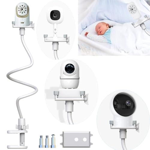 EYSAFT Baby Monitor Mount Baby Kamera Holder Compatible with Infant Optics DXR-8 Pro,Nanit N322NW, ANMEATE SM935E,Vava,Hellobaby,Motorola,Eufy E110 and Other Most Cameras with Base & 1/4 Screw Mount