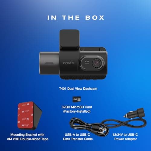 Type S T401 4K Dual View Dash Cam with AI Driver Assistance and in-Car Surveillance Camera, AI-Powered Lane, Car, Pedestrian Recognition 7