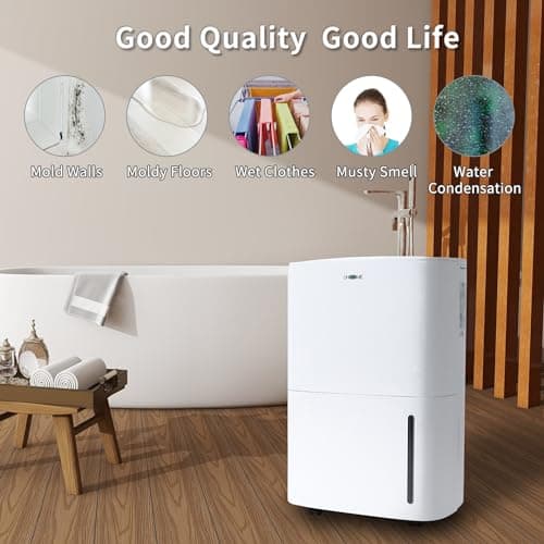 Uhome 150 Pints Dehumidifier with Pump - 7000 Sq. Ft Quiet Dehumidifier for Home, Large Basement, Storages and Large Rooms with 1.85Gallon Water Tank 6