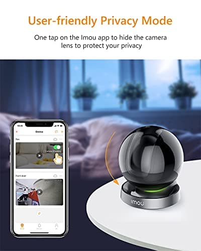 Imou Security Camera Indoor 1080P WiFi Camera (2.4G Only) 360 Degree View Smart Camera with Night Vision, 2-Way Audio, Smart Tracking, Sound Detection, Spotlight & Siren and Ethernet Port, Rex 2MP 8