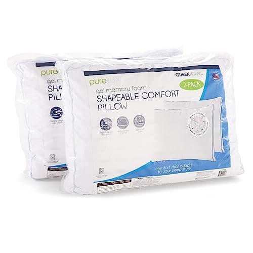 Purelux Twin Pack Pack of 2 Shredded Memory Foam Cluster | Gel Memory Foam Cluster Pillows | Pressure Relief | 20 X 28 x 5 inches (2 Pack) 6