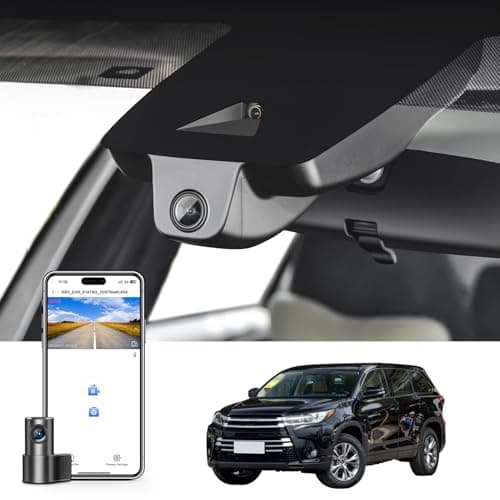 mangoal Front 4K & Rear 1080p Dash Cam Custom fit for Toyota Highlander & Hybrid Gen3 UX50 2017 2018 2019 (Model B), LE Limited L XLE Platinum, Integrated OEM Look,App & WiFi,128GB Card