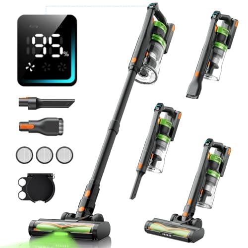 Cordless Vacuum Cleaner, 550W/45Kpa Vacuum Cleaners for Home, 60Mins Anti-Tangle Stick Vacuums with Rechargeable Battery, Dual-Handheld Lightweight Vacuums with Aromatherapy for Pet Hair Carpet Floors