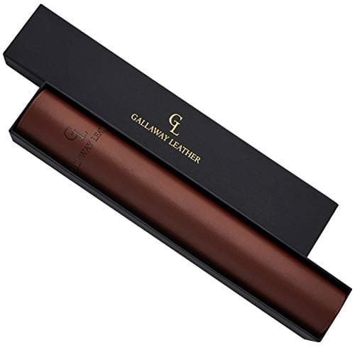 Gallaway Leather Desk Mat, Office Writing Desk Pad, Large 36" x 17" Dark Brown, for Top of Desks, Gift Ready Elegant Computer Desk Cover Protector PU Leather 6