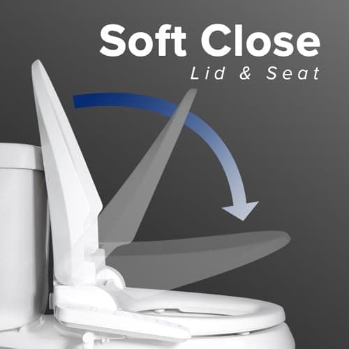 SmartBidet® SB-2000WE Electric Smart Bidet Toilet Seat with Heated Seat, Warm Air Dryer, Temperature Control Wash, and Control Panel, Elongated Seat 10