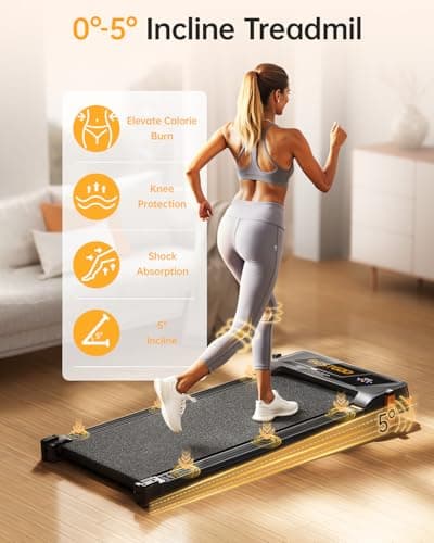 Walking Pad Treadmill, BestGod Incline Under Desk Treadmill 330lbs Capacity, 2.5HP Portable Treadmills for Home, Compact Treadmills Mini Walking Pad, Running Machine with Remote Control 7