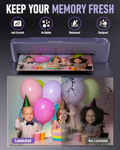 Laminator Machine 13 Inch Wide Thermal Lamination 9 in 1 Cold Hot A3 Laminating Machine for Teacher Personal, 60s Warm-Up No Jam laminator Machine 11x17 with 30 Laminating Sheets for Home Office Use 8