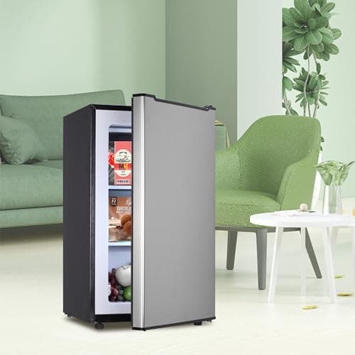 Maine Upright Freezer 3.6 Cu.Ft Mini Freezer with Reversible Stainless Steel Door Freestanding Compact Freezer with 3 Adjustable Thermostat, Small Freezer for Apartment Dorm (Silver) 7
