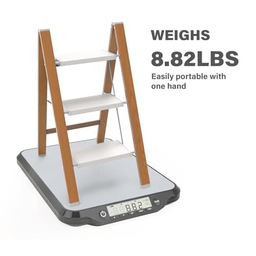 3 Step Ladder, Folding Aluminum Step Stool with Anti-Slip Wide Steps for Adults, Ideal for Kitchen, Closet, Bedroom, 330 lbs Capacity (Woodgrain) (Light Woodgrain, 3 Step) 5