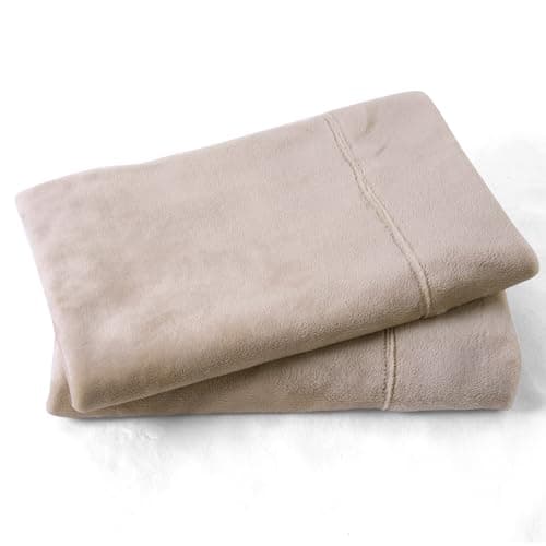 Velvet Queen Pillowcases Standard Size of 2 Pack, Ultra Soft Breathable Pillow Cases with Flap Closure for Bed, Luxury Fuzzy Warm Flannel Velvet Pillow Covers, No Insert (Queen 20x30, Taupe) 6