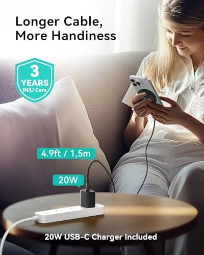 INIU Magnetic Wireless Charger, Qi2 Certified 15W Fast Mag-Safe Wireless Charging Pad with Cooling Fan, Only for iPhone 17 16 15 14 13 12 Series, AirPods, and More (Adapter Included) 7