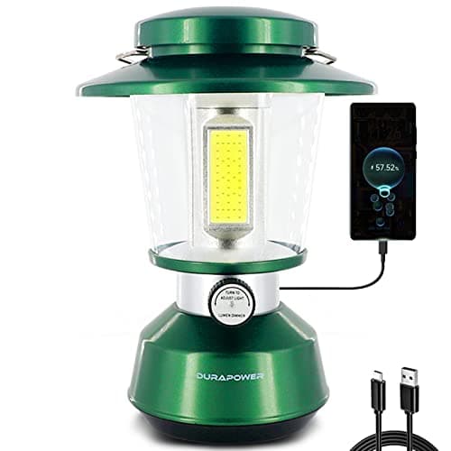 Durapower Rechargeable Camping Lantern,2800 Lumen Super Bright LED Camping Lantern, 5400 mAh Power Bank, IP44 Waterproof, 20 Hours, Portable Lantern for Hurricane, Power Outages