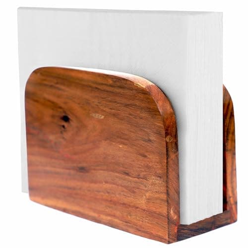 FLORIXA Handmade Wood Napkin Holders For Kitchen Upright Paper Napkin Storage Dispenser House, Party, Restaurant, Hotel, Cafe, Bar (5.5"x 2.5"x 4") 6