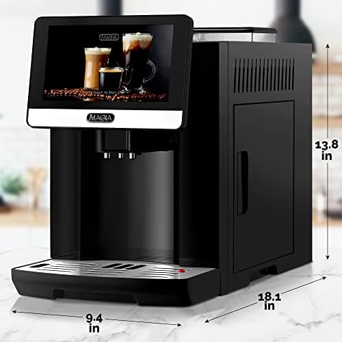 Zulay Magia Fully Automatic Espresso Machine With Grinder - 19 Customizable Coffee Options - Auto-Cleaning For Easy Maintenance - Milk-Foam System For Latte, Cappuccino, Macchiato - New Silver 6