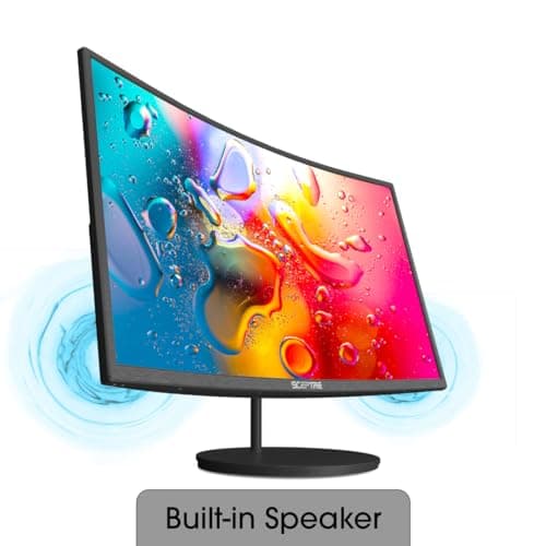 Nowco New_Sceptre_C248W 24'' Curved 75Hz Gaming LED Monitor Full HD 1080P HDMI VGA Speakers, VESA Wall Mount Ready Metal Black, ‎Metal Black 9