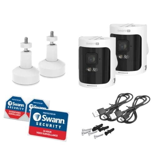 Swann 4K Wireless Security Camera, 2-Pack with Mounting Kit, Extra Cameras for AllSecure4K Systems (Renewed)
