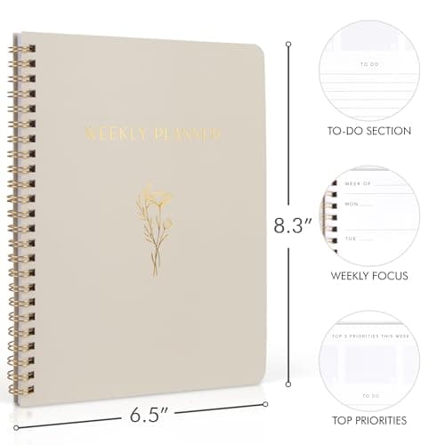 Beautiful Daily and Weekly Planner - To Do List Notebook to Easily Organize Your Agendas And Boost Productivity in School Or At Work - Stylish College or Office Supplies For Women 5