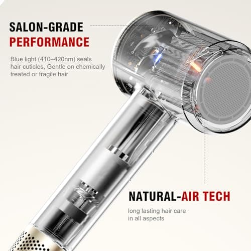 Hair Dryer Fast Dry Professional Ionic Hairdryer, Super Compact & Lightweight with Even Heat Anti-Static, Frizz-Control, Quick Drying, Energy Saving, Hairdryers for Women & Man 6