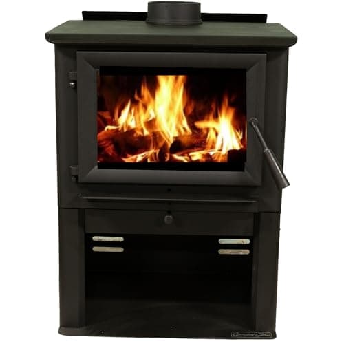 Comfort Glow Wood Burning Stove, Heats Up to 2,500 Sq Ft, 21" Logs, Plate Steel & Cast Iron, Large Glass Window, FireBrick Lined, USA-Approved for Mobile Homes