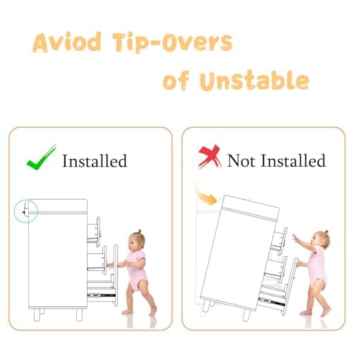 ROMSHINE Baby Changing Table Dresser with 5 Drawers, Baby Nursery Dresser with Tilt Out Laundry Basket, Infant Changing Station Organizer for Nursery and Bedroom, Grey (45" W x 18" D x 37" H) 7