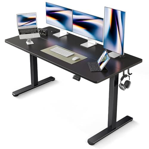 FEZIBO Electric Standing Desk, 60 x 24 Inches Height Adjustable Stand up Desk, Sit Stand Home Office Desk, Computer Desk, Black
