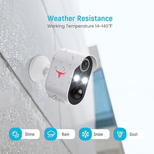 Outdoor Security Camera, Battery Powered Wireless Camera, Cloud Storage Sold Seperately, Color Night Vision, 2-Way Audio, Smart AI Motion Detection, 2.4G WiFi (2 Lights) 7