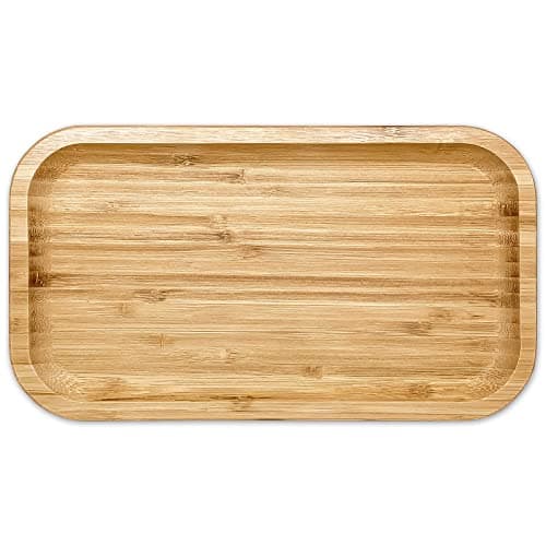 Bam&Boo Bamboo Serving Tray Natural Minimalist Rectangular (9.7” x 5.4" x 0.8") Coffee, Tea, Food, Drinks, Storage, Decor for Home, Kitchen, Bathroom 5