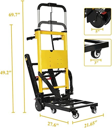 Electric Stair Climbing Hand Trucks Dolly Cart for Moving 441lb Capacity Heavy Duty Folding Stair Climber Cart Hand Trolley with 6 Wheels Motor Battery Powered for Furniture Family Logistics Warehouse 8