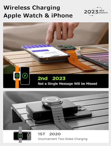 LISEN Magsafe Power Bank for iPhone [22.5W Built-in Cable] Magnetic Phone Charger 10000mAh Portable Wireless Power Bank Fast Charging for Apple Magsafe Battery Pack Fits iPhone/Watch/iPad All 3