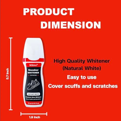 Wilkins Sneaker Whitener for Shoes - Restore Whiteness on Canvas, Leather, Foam and rubber (2.53 fl oz) 5