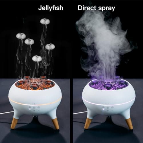 BLOIMP Essential Oil Diffuser 250ML,Jellyfish Diffuser Air Humidifiers Sound Pickup Ultrasonic Aromatherapy Diffuser Remote Control 7 Color Lights for Home Bedroom Office Hotel(White) 3