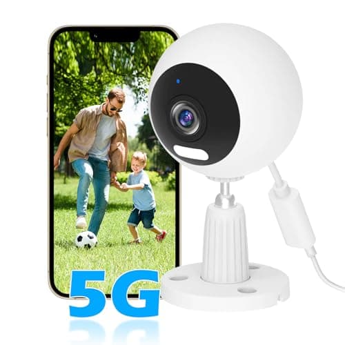 GUOANVISION 5G Security Camera Indoor/Outdoor, Baby Monitors Camera, Nanny/Pet/Dog Cameras with Phone App,IP66 Waterproof, Color Night Vision, White Light, Bell Siren, 24/7 SD Recordings -1 Pack