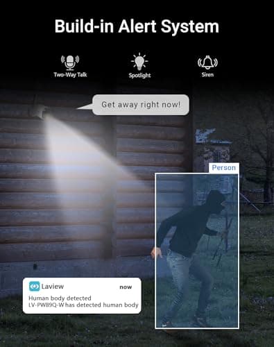 LaView 4G LTE Outdoor Security Camera,2K HD Cameras for Home Security with Motion Detection & Tracking,IP65 Waterproof,2-Way Talk,Color Night Vision,SD Card Slot&US Cloud Storage,Work with Alexa 5