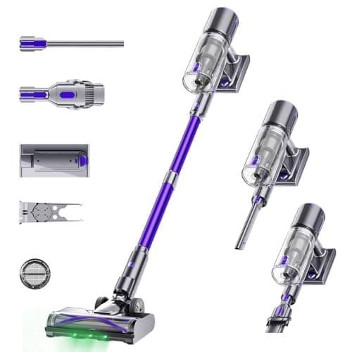 Cordless Vacuum Cleaner 600W 55Kpa Vacuum Cleaners for Home, Cordless Stick Vacuum Cleaner Max 60Min. OLED Large Screen Anti-tangled Handheld Vacuum Cleaner 1.6L for Hardwood Floor,Carpets,Pet Hair