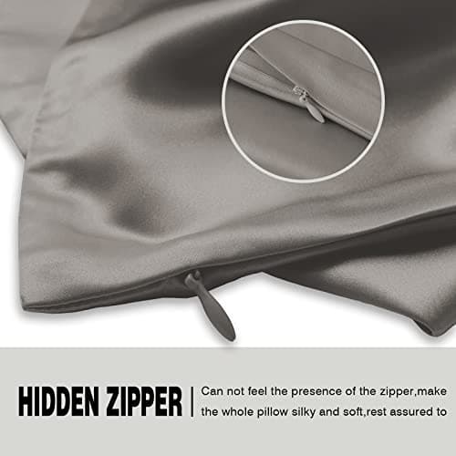 Silk Pillowcase for Hair and Skin,Soft,Breathable and Sliky 100% Standard Size Pillow Cases Set of 2,Both Sides Natural Mulberry Silk Pillowcases with Hidden Zipper(Standard Size 20"X 26",2pcs) 4