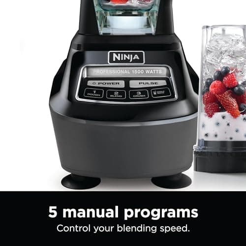 Ninja Kitchen System | All-in-One Food Processor & Blender for Smoothies | Includes Pitcher, Travel Cup, & 8-Cup Bowl | Makes Salsa, Dough, Shakes, & Frozen Drinks | 120 Volts | Black | BL770AMZ 11