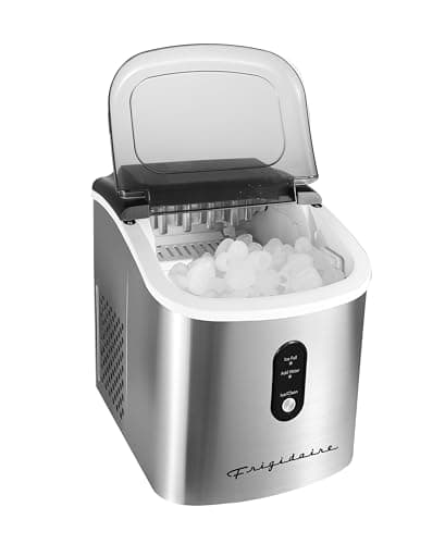 Frigidaire EFIC103-AMZ-SC Counter Top Maker with Over-Sized Ice Bucket, Stainless Steel, Self Cleaning Function, Heavy Duty, Stainless