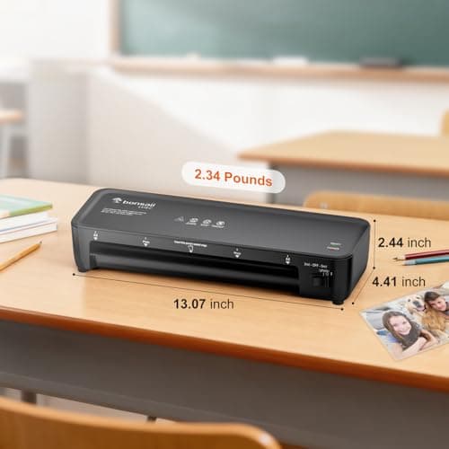Bonsaii Laminator, 9 Inch Thermal Laminator Machine with Never Jam Technology for Doc/Posters/Photo, Personal Laminating Machine Simple Convenient for Home, Office and School Black 8