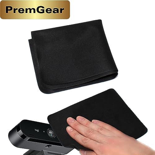 Logitech Brio Ultra 4K HD Pro Webcam for PC & Laptop, for Video Meating & Gaming with Noise-Canceling Microphone, Camera Lens Cover, Pouch + PremGear Flexible Tripod, Cord Organizer Ties & Cloth 8