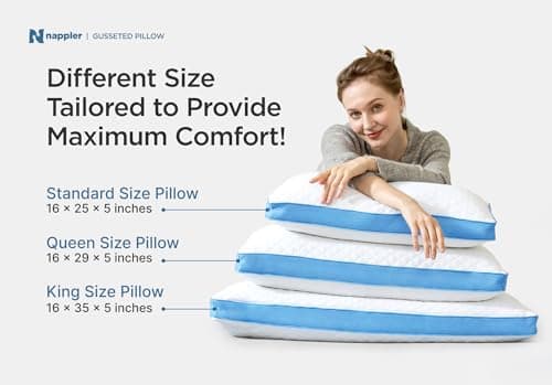 Nappler Side and Back Sleeper Pillow for Neck and Shoulder Pain Relief - Shredded Memory Foam Bed Pillow for Sleeping - 100% Adjustable Fill - Queen Size - Modal Washable Case. Extra Fill Included 8