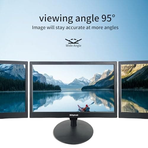 SKitphrati 15.6 Inch Small Computer PC Monitor, 1366x768 Video Screen With HDMI VGA BNC Ports, VESA Mounting, NVR/DVR for Home Office, Built-in Speakers 5
