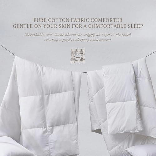 Kathy Ireland Royal Luxe Formerly White Goose Feather and Down Comforter King Size - 100% Cotton All Season Warmth Down Duvet Insert Hypoallergenic with Corner Tabs,104" x 88" 6