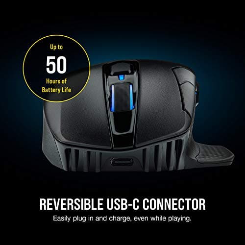 Corsair Dark CORE RGB PRO Wireless/Wired FPS MOBA Gaming Mouse – 18,000 DPI, Fast Response Time, 8 Programmable Side Buttons, Dynamic Multi-Color Backlighting – Black 5