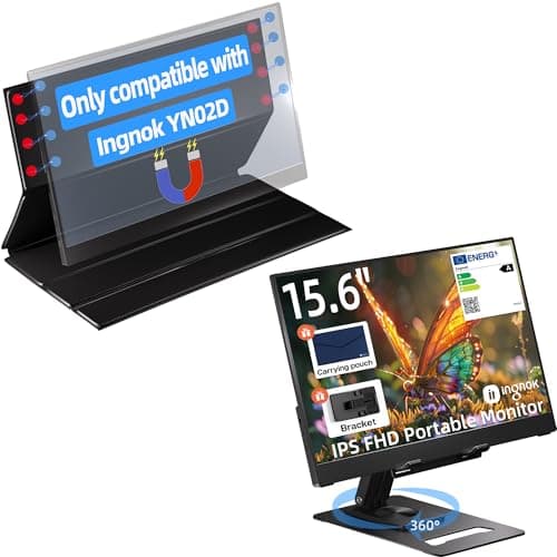 Ingnok 15.6" FHD 1080P Portable Monitor & Monitor Smart Cover
